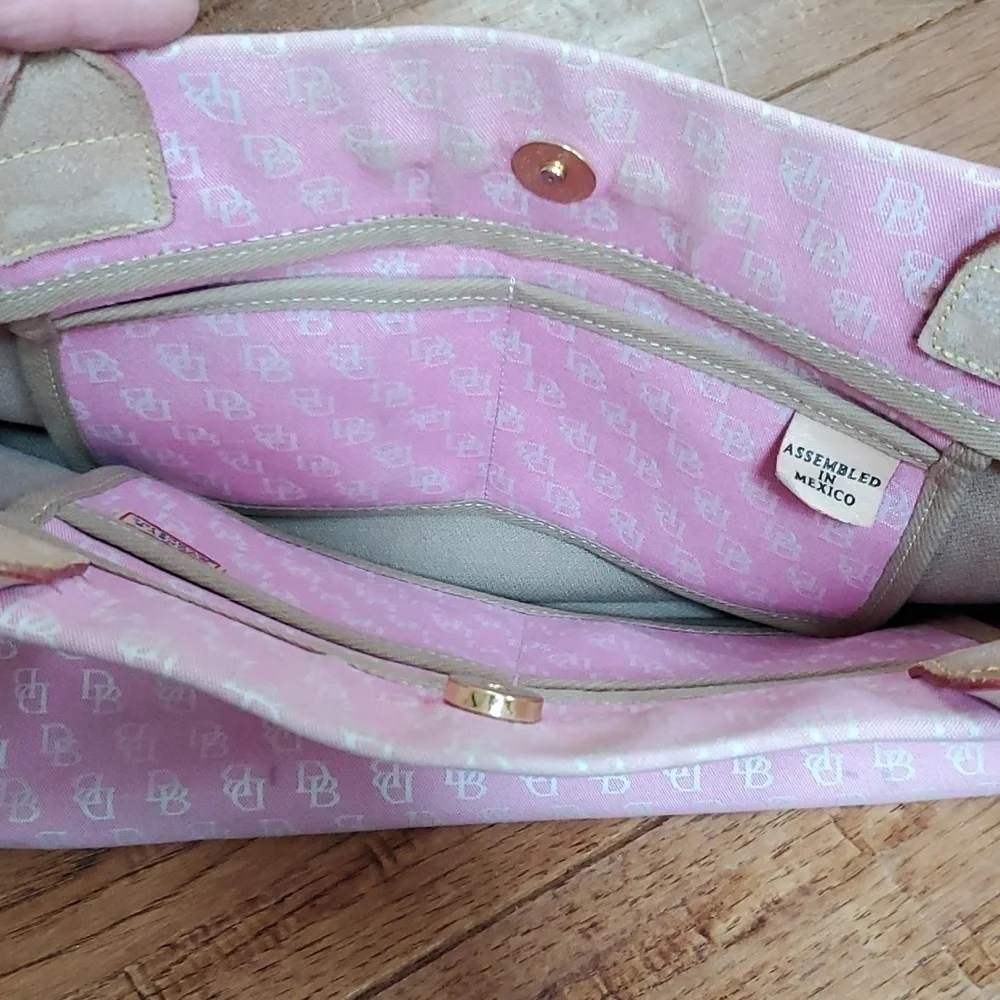 Dooney & Bourke pink monogram medium size tote bag